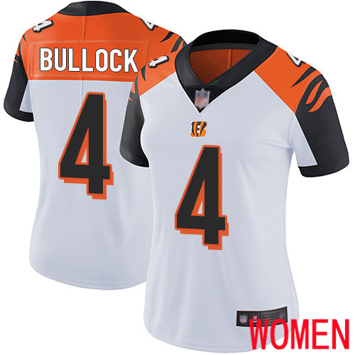 Cincinnati Bengals Limited White Women Randy Bullock Road Jersey NFL Footballl #4 Vapor Untouchable->youth nfl jersey->Youth Jersey